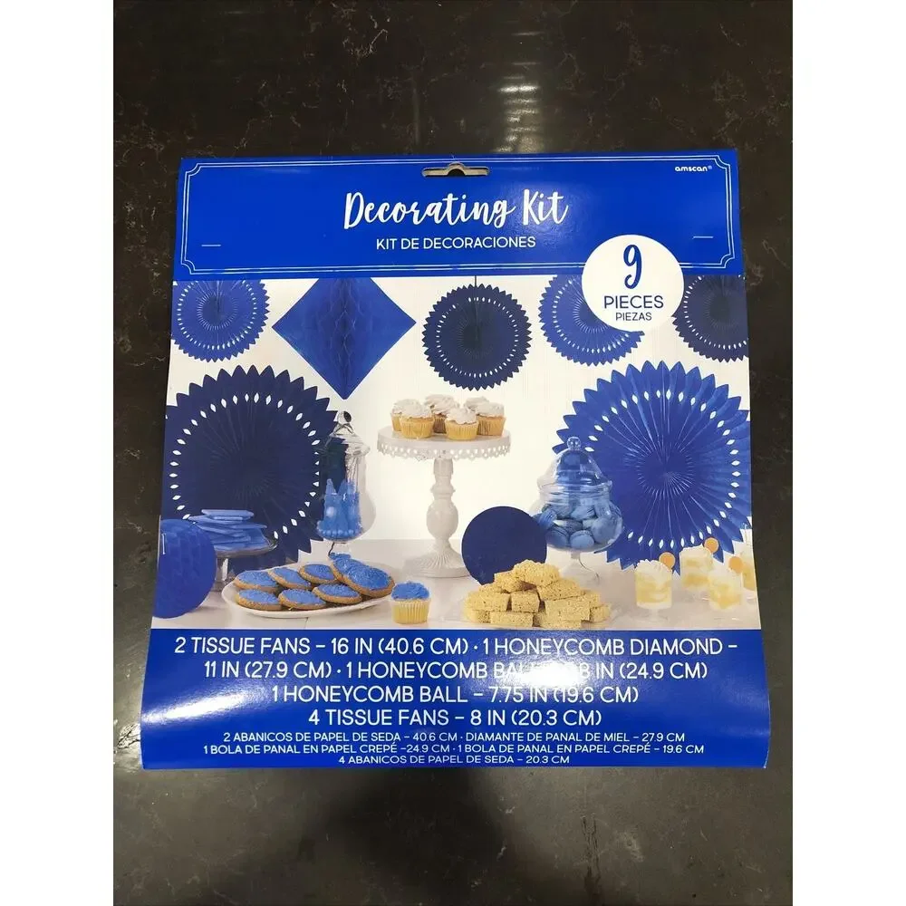 Amscan - 249263 White Damask‎ Wedding Decorating Kit - 9 Piece Kit - White